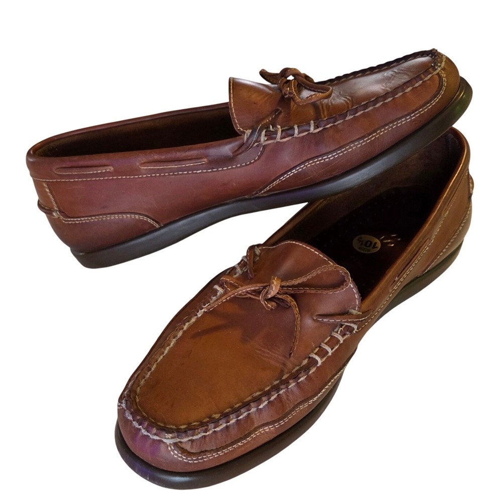 Men's G.H. Bass Hammond Brown Leather Driving Loafers Moccasin Slip On Size 10.5